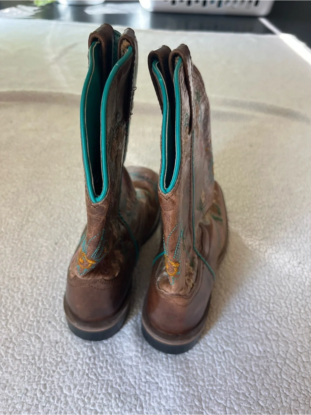 Smoky Mountain Boots Girls Floralie Western Leather Boots Embroidered 4.5